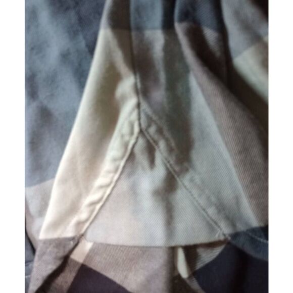 Under Armour Shirt Ladies Medium Teal Plaid Button Front Long Sleeve Flannel Gor - Picture 7 of 9